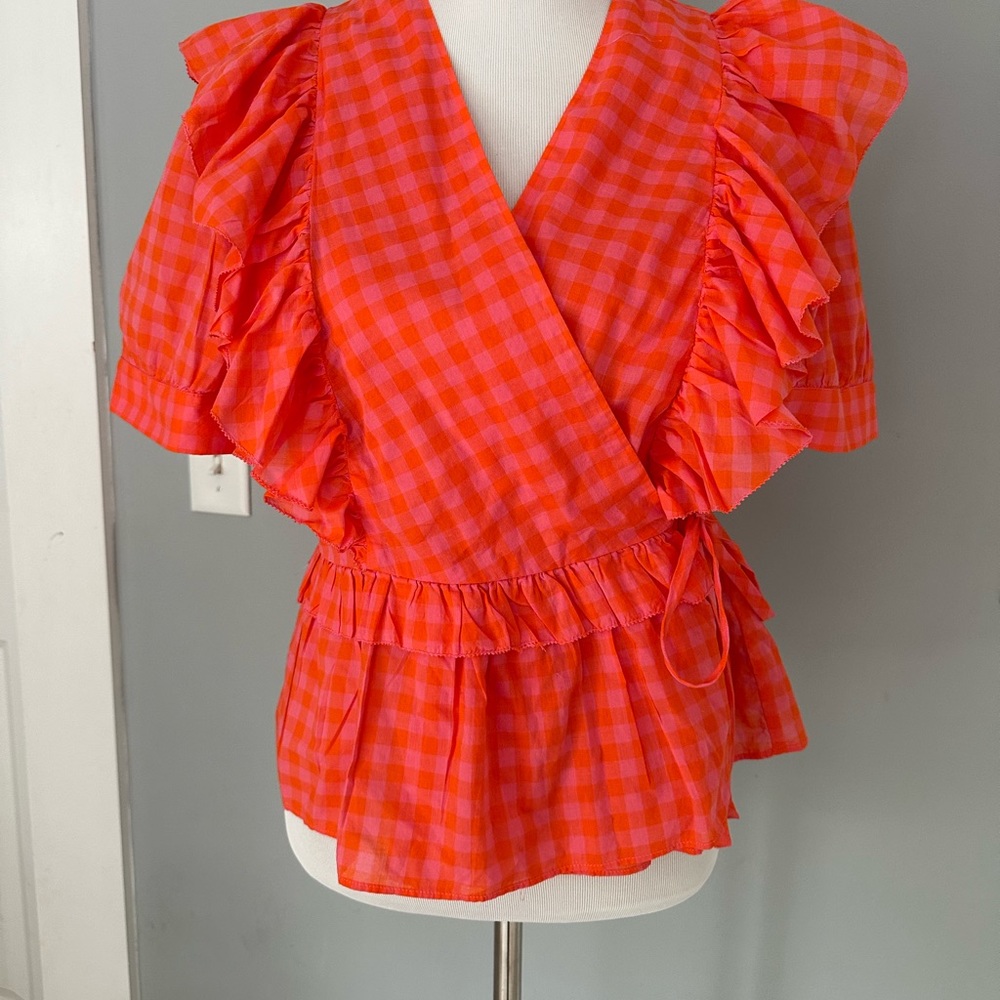 Jcrew Ruffle Wrap Top